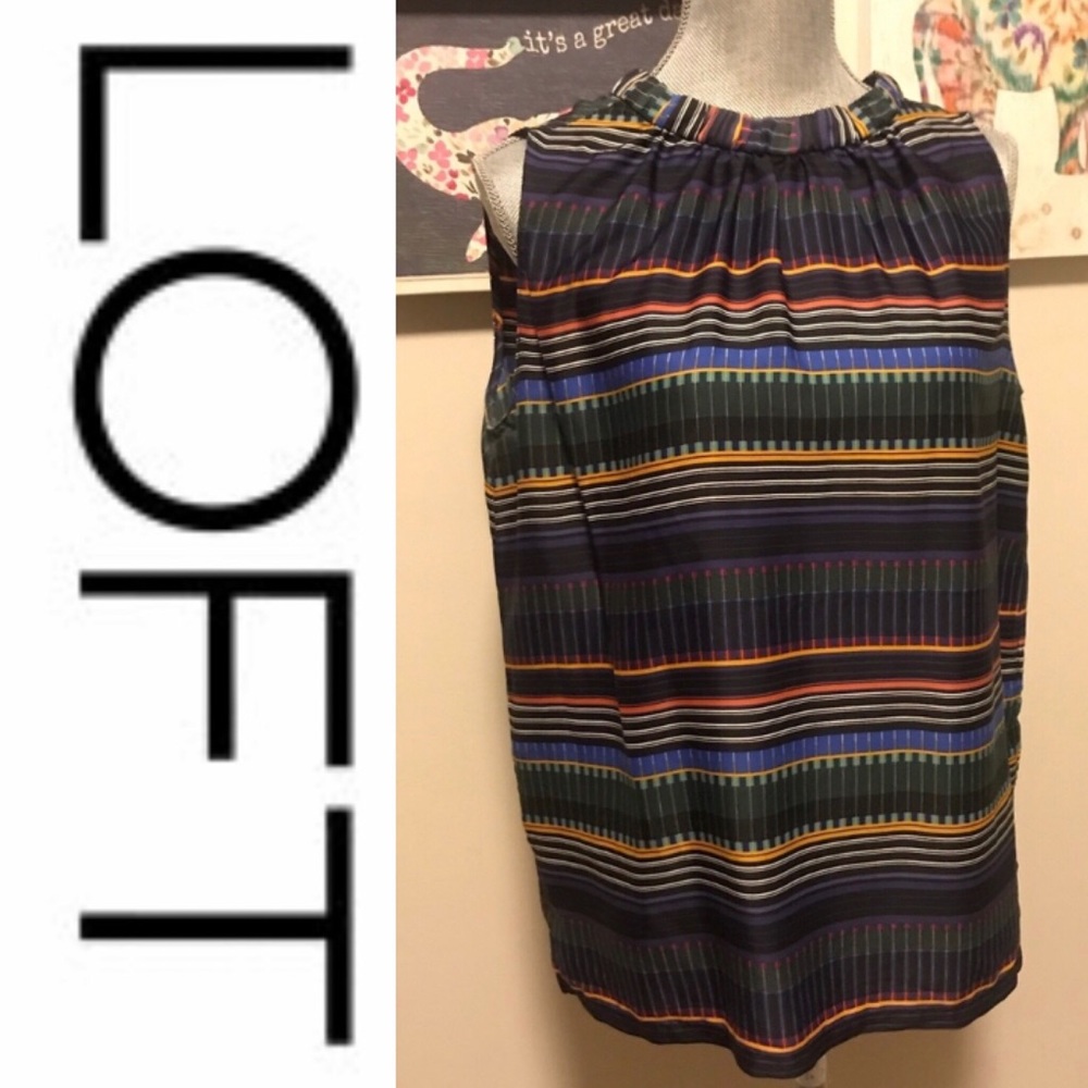 LOFT - Tribal Print Multi Colored Shell